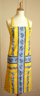 French Apron, Provence fabric (Marat Avignon / tradition. yellow - Click Image to Close